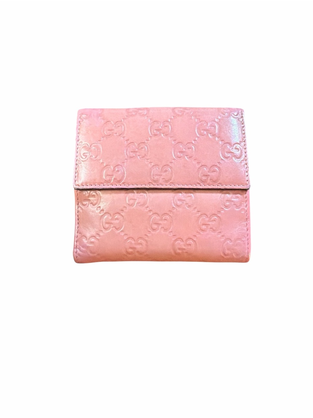 AUTHENTIC Gucci Metallic Pink Guccissima Leather Heart Wallet + COA - Picture 2 of 8